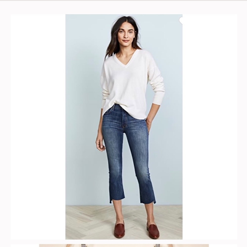 Mother Jeans Insider Crop Step Fray High Rise Blue
